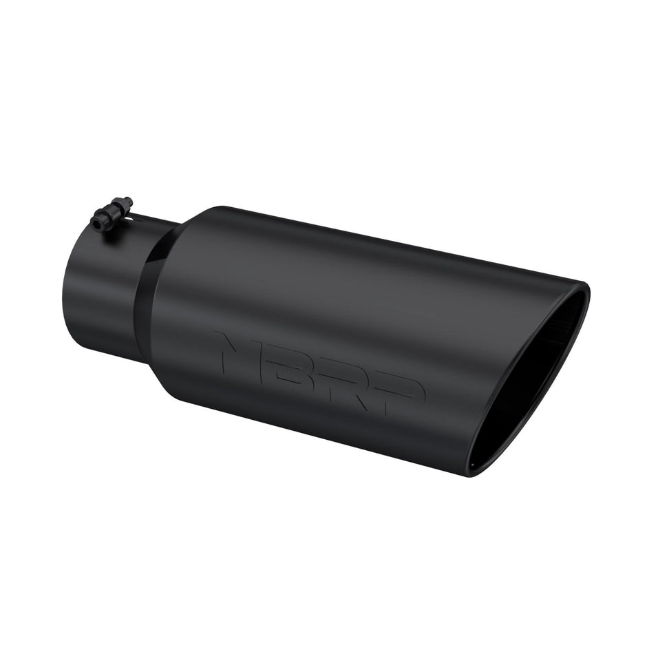 MBRP Exhaust Tip 5-Inch Inlet 7-Inch Outlet Rolled End Black Coated Universal Fit