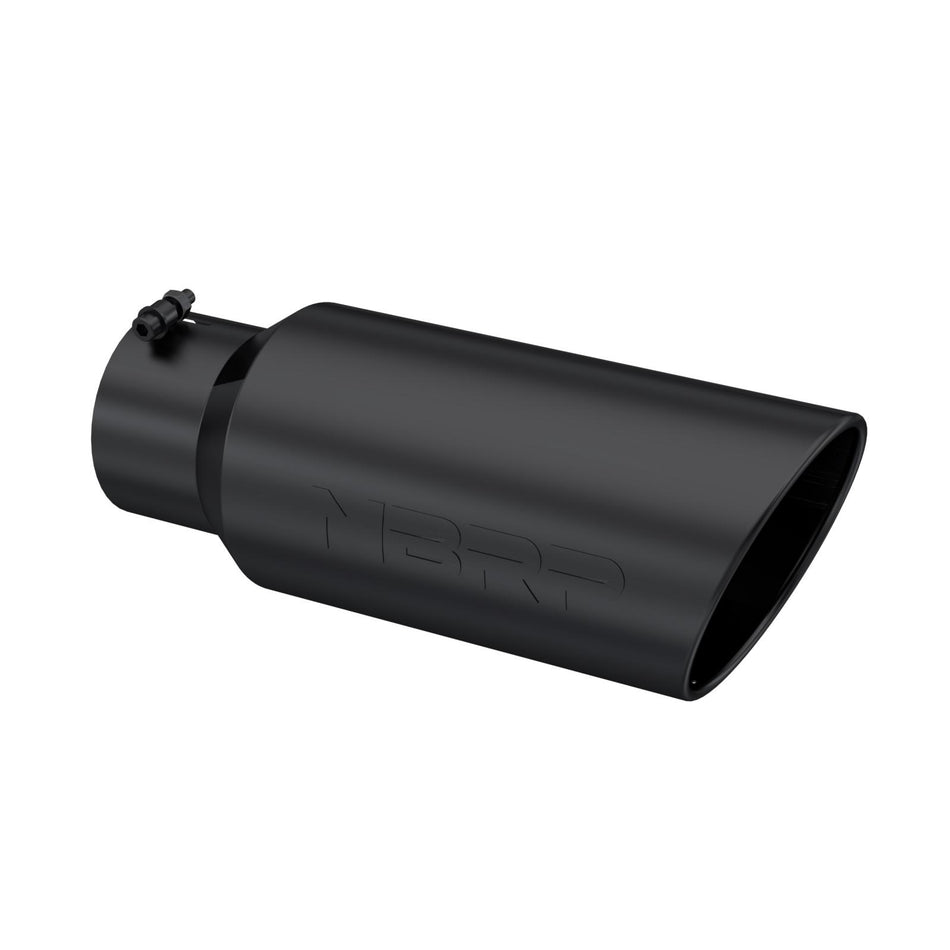 MBRP Exhaust Tip 5-Inch Inlet 7-Inch Outlet Rolled End Black Coated Universal Fit