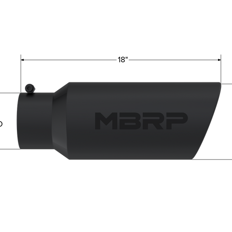 MBRP Exhaust Tip 5-Inch Inlet 7-Inch Outlet Rolled End Black Coated Universal Fit