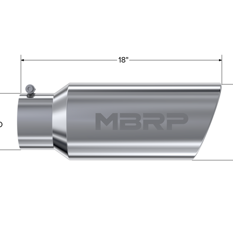 MBRP Exhaust Tip 5-Inch Inlet 7-Inch Outlet Rolled End T304 Stainless Steel Universal Fit