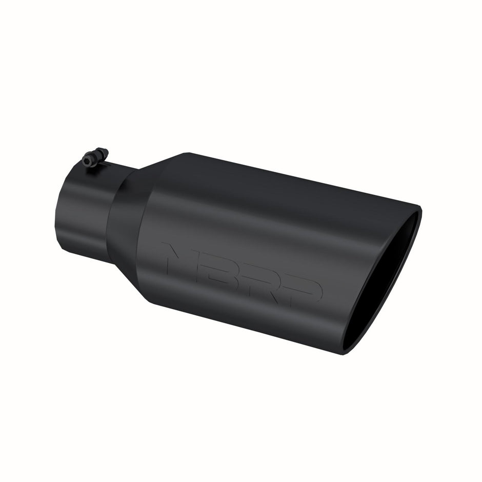 MBRP Exhaust Tip 5-Inch Inlet 6-Inch Outlet Rolled End Universal Fit Armor Black Exhaust Tip 8 Inch O.D. Rolled End 5 Inch Inlet 18 Inch Length Black