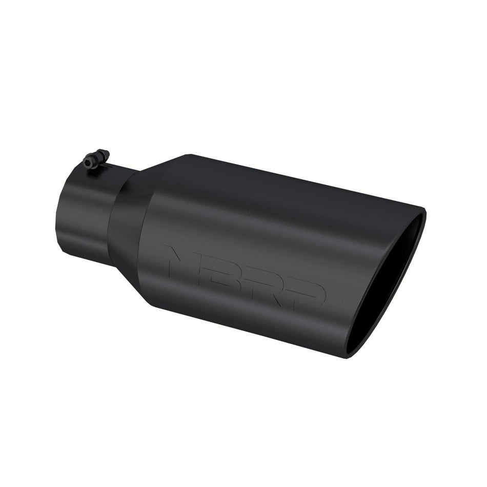 MBRP Exhaust Tip 5-Inch Inlet 6-Inch Outlet Rolled End Universal Fit Armor Black Exhaust Tip 8 Inch O.D. Rolled End 5 Inch Inlet 18 Inch Length Black