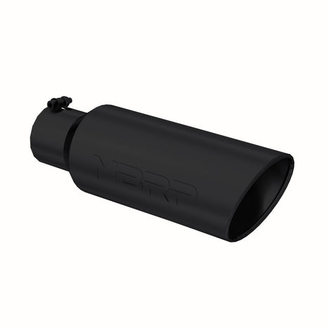MBRP Exhaust Tip 4-Inch Inlet 6-Inch Outlet Rolled End Black Coated Universal Fit