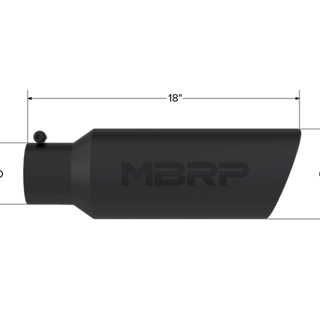 MBRP Exhaust Tip 4-Inch Inlet 6-Inch Outlet Rolled End Black Coated Universal Fit