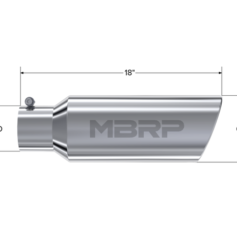 MBRP Exhaust Tip 4-Inch Inlet 6-Inch Outlet Rolled End T304 Stainless Steel Universal Fit