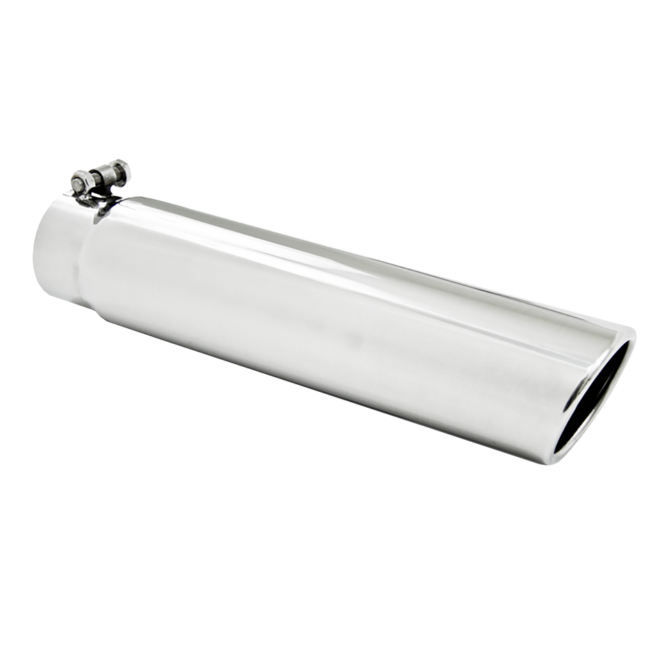MBRP Exhaust Tip 3-Inch Inlet 3.5-Inch Outlet Rolled End T304 Stainless Steel Universal Fit Armor Pro Mirror Polished 3.5 Inch OD 3 Inch Inlet 16 Inch Length Angled Cut Rolled End Clampless-No Weld T304 Stainless Steel