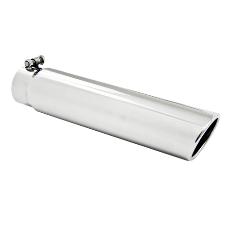 MBRP Exhaust Tip 3-Inch Inlet 3.5-Inch Outlet Rolled End T304 Stainless Steel Universal Fit Armor Pro Mirror Polished 3.5 Inch OD 3 Inch Inlet 16 Inch Length Angled Cut Rolled End Clampless-No Weld T304 Stainless Steel