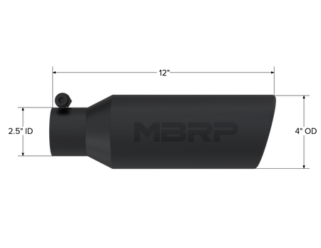 MBRP Exhaust Tip 2.5-Inch Inlet 4-Inch Outlet Rolled End Universal Fit