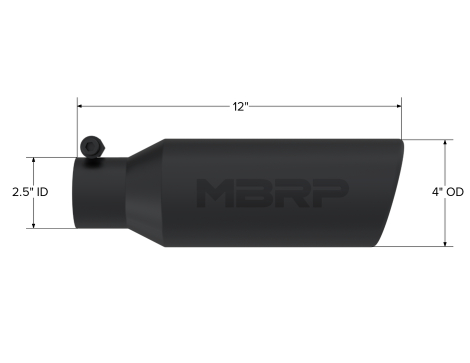 MBRP Exhaust Tip 2.5-Inch Inlet 4-Inch Outlet Rolled End Universal Fit