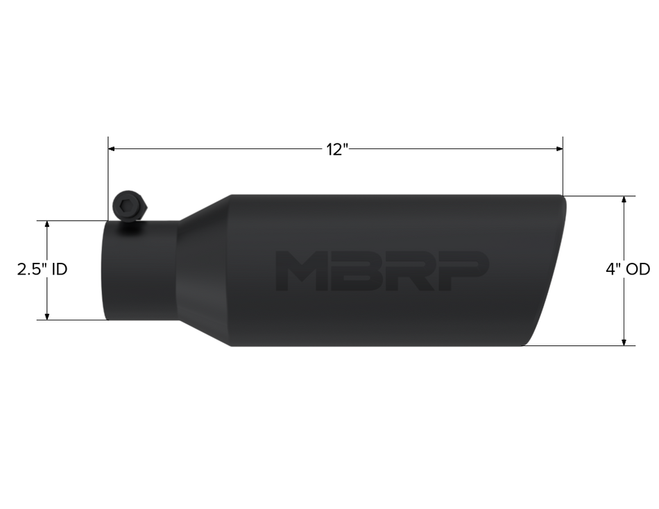 MBRP Exhaust Tip 2.5-Inch Inlet 4-Inch Outlet Rolled End Universal Fit