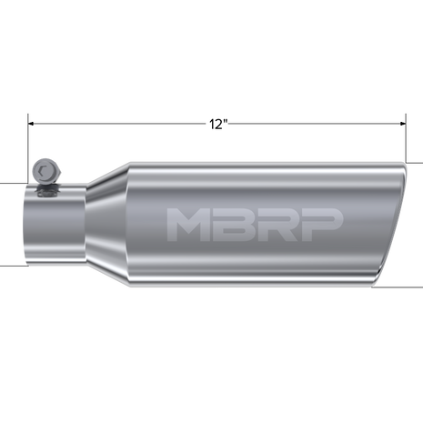 MBRP Exhaust Tip 2.5-Inch Inlet 4-Inch Outlet Rolled End T304 Stainless Steel Universal Fit