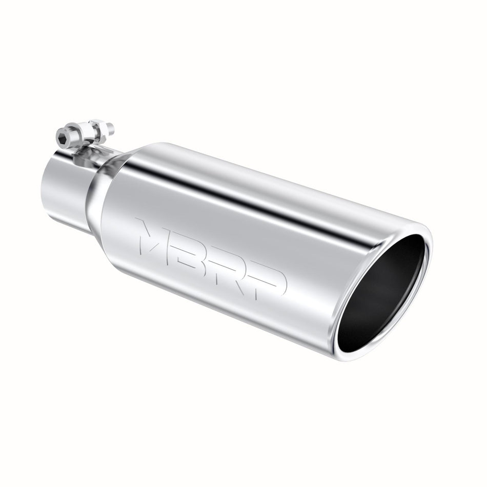 MBRP Exhaust Tip 2.5-Inch Inlet 4-Inch Outlet Rolled End T304 Stainless Steel Universal Fit