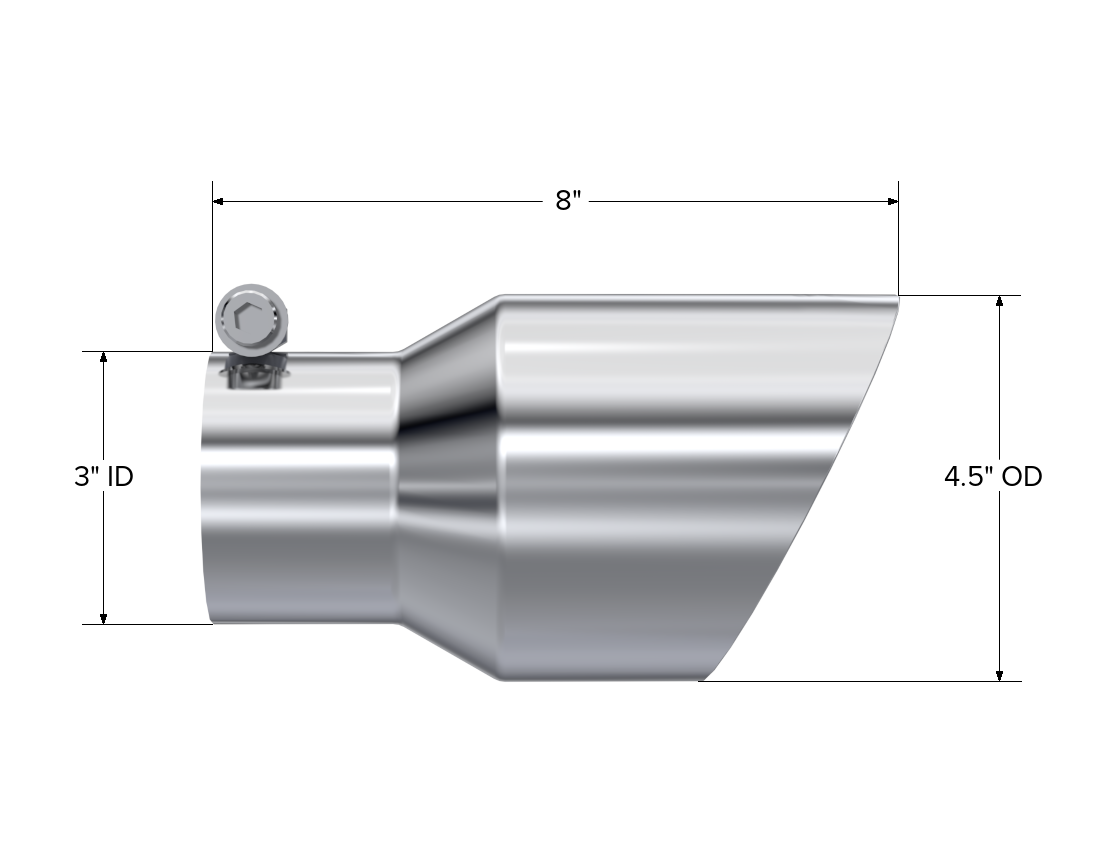 MBRP Exhaust Tip 3-Inch Inlet 4.5-Inch Outlet Dual Wall T304 Stainless Steel Universal Fit