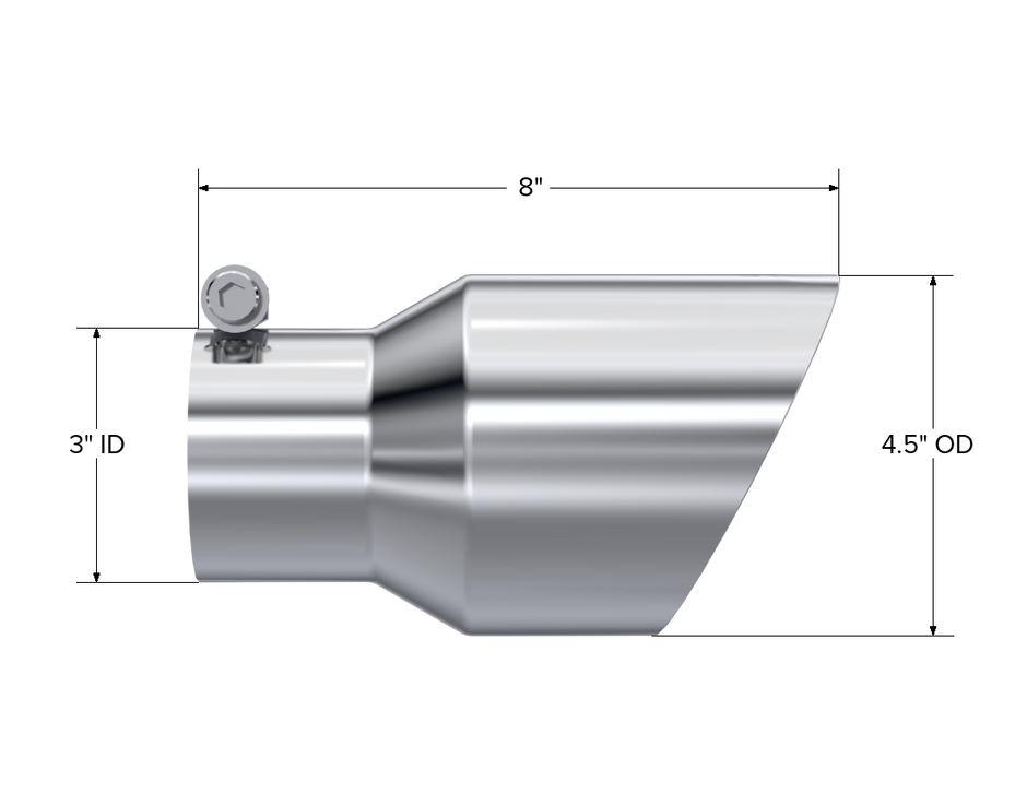 MBRP Exhaust Tip 3-Inch Inlet 4.5-Inch Outlet Dual Wall T304 Stainless Steel Universal Fit