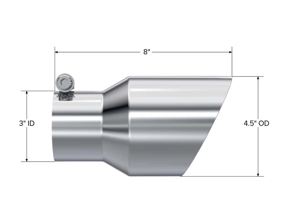 MBRP Exhaust Tip 3-Inch Inlet 4.5-Inch Outlet Dual Wall T304 Stainless Steel Universal Fit