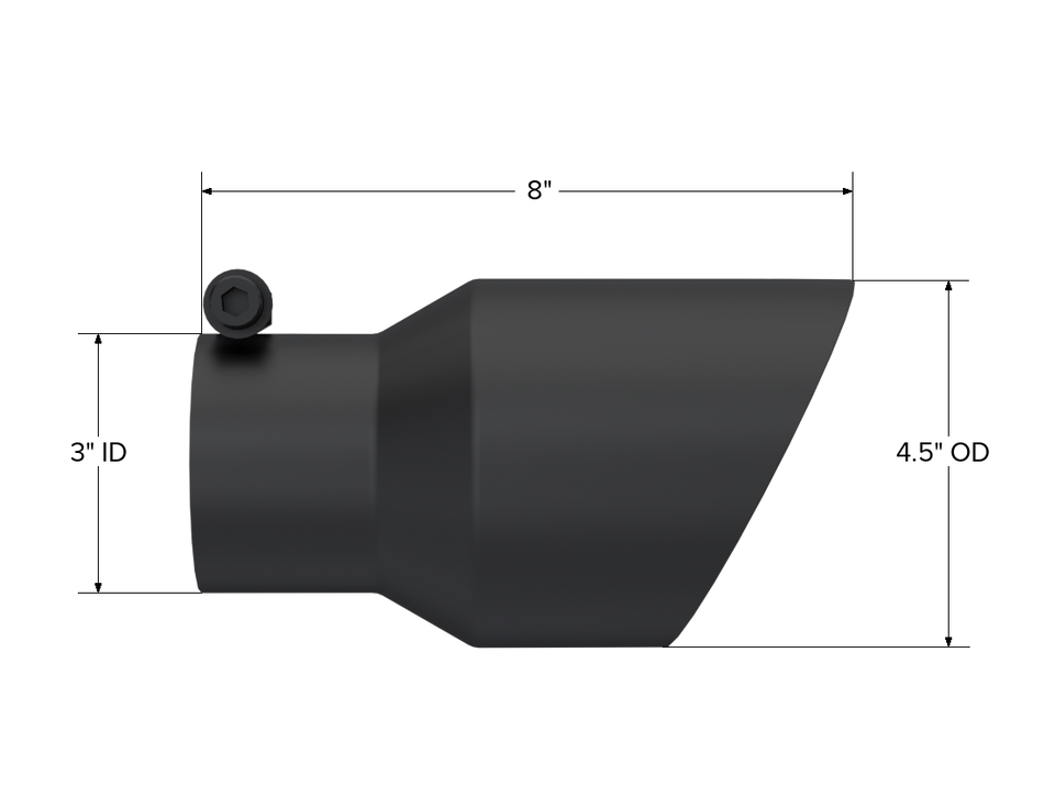 MBRP Exhaust Tip 3-Inch Inlet 4.5-Inch Outlet Dual Wall Mirror Polished Universal Fit