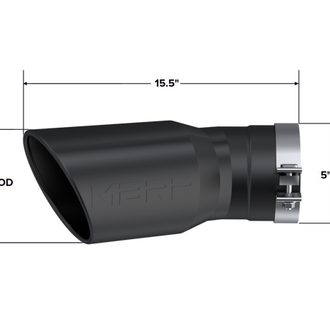 MBRP Exhaust Tip 5-Inch Inlet 6-Inch Outlet Rolled End 2015-2025 Chevy Silverado 2500 HD/3500 HD; 2015-2025 GMC Sierra 2500 HD/3500 HD