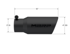 MBRP Exhaust Tip 3-Inch Inlet 4-Inch Outlet T304 Stainless Steel Universal Fit Armor Black Black Series