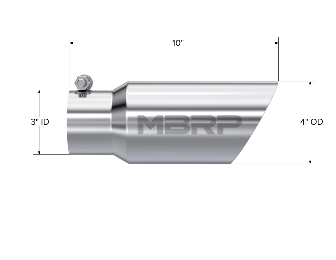 MBRP Exhaust Tip 3-Inch Inlet 4-Inch Outlet Dual Wall T304 Stainless Steel Universal Fit