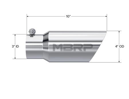 MBRP Exhaust Tip 3-Inch Inlet 4-Inch Outlet Dual Wall T304 Stainless Steel Universal Fit