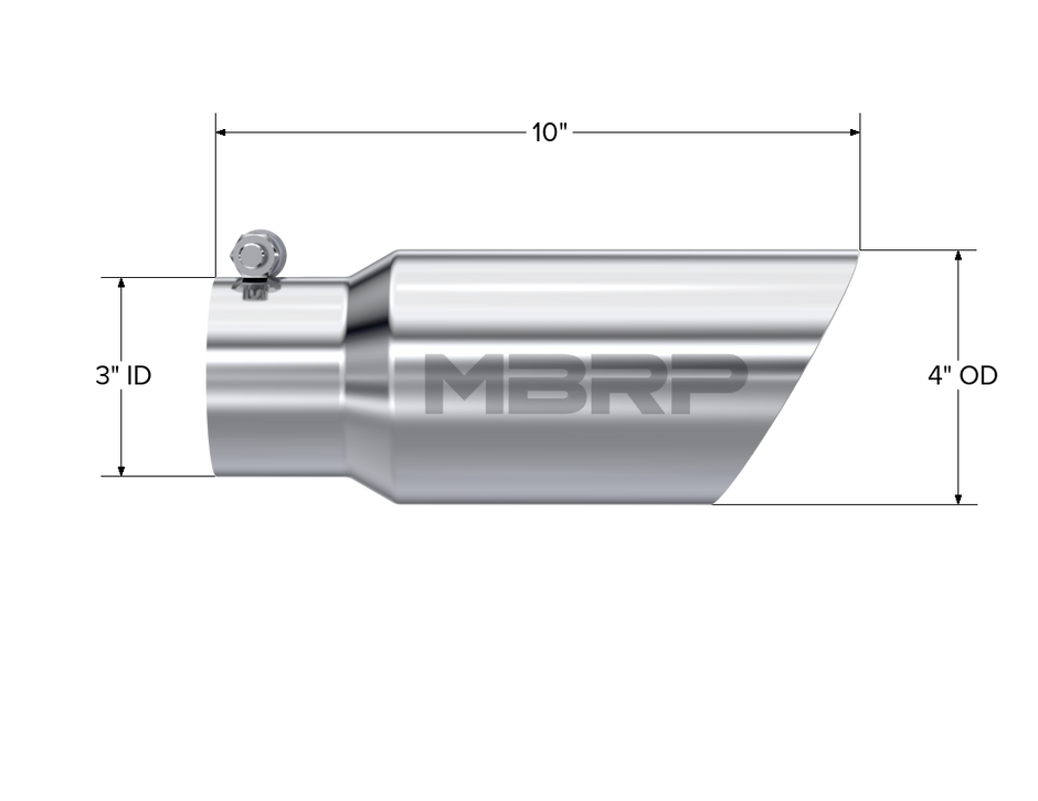 MBRP Exhaust Tip 3-Inch Inlet 4-Inch Outlet Dual Wall T304 Stainless Steel Universal Fit