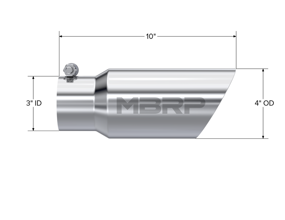 MBRP Exhaust Tip 3-Inch Inlet 4-Inch Outlet Dual Wall T304 Stainless Steel Universal Fit