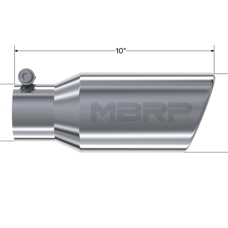 MBRP Exhaust Tip 2.75-Inch Inlet 4-Inch Outlet Rolled End T304 Stainless Steel Universal Fit