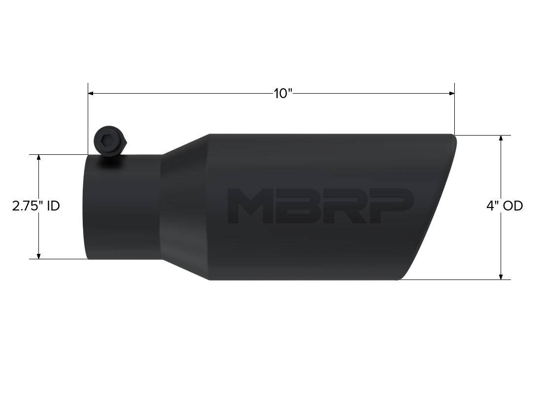 MBRP Exhaust Tip 2.75-Inch Inlet 4-Inch Outlet Rolled End Universal Fit