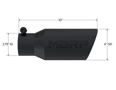 MBRP Exhaust Tip 2.75-Inch Inlet 4-Inch Outlet Rolled End Universal Fit