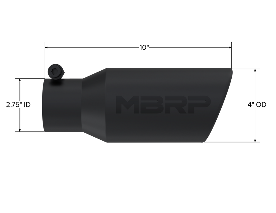 MBRP Exhaust Tip 2.75-Inch Inlet 4-Inch Outlet Rolled End Universal Fit