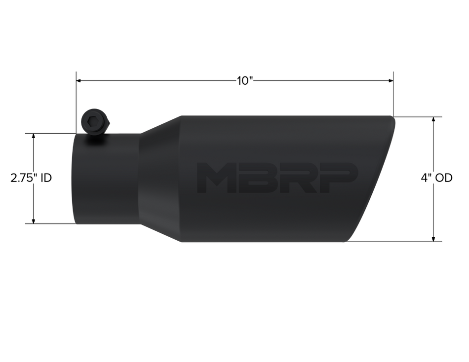 MBRP Exhaust Tip 2.75-Inch Inlet 4-Inch Outlet Rolled End Universal Fit