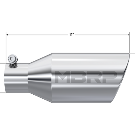 MBRP Exhaust Tip 2.5-Inch Inlet 4.5-Inch Outlet Single Wall Rolled End T304 Stainless Steel Universal Fit