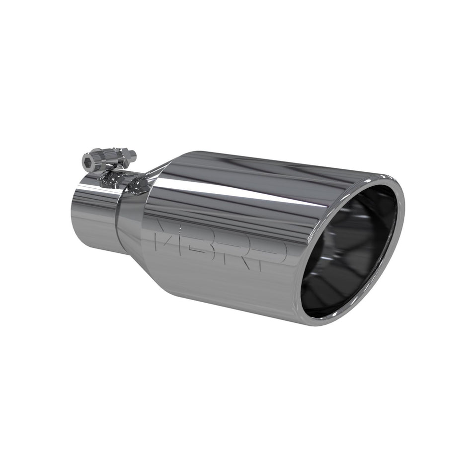MBRP Exhaust Tip 2.5-Inch Inlet 4.5-Inch Outlet Single Wall Rolled End T304 Stainless Steel Universal Fit