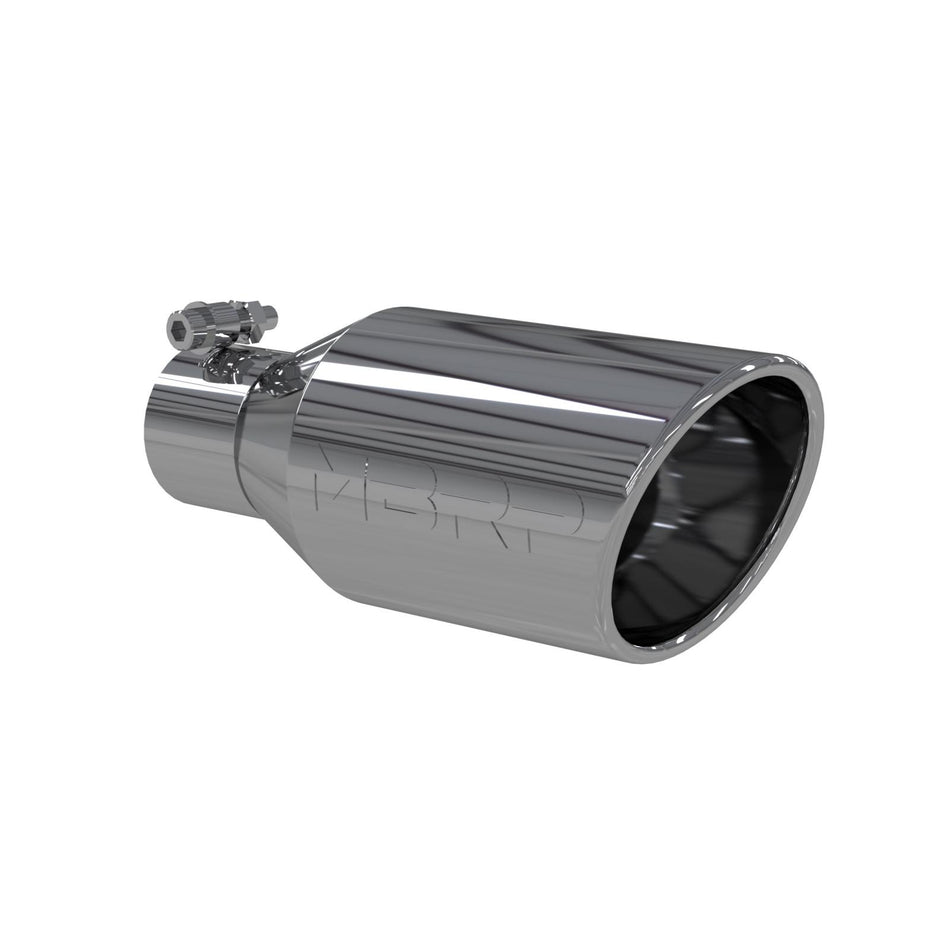 MBRP Exhaust Tip 2.5-Inch Inlet 4.5-Inch Outlet Single Wall Rolled End T304 Stainless Steel Universal Fit