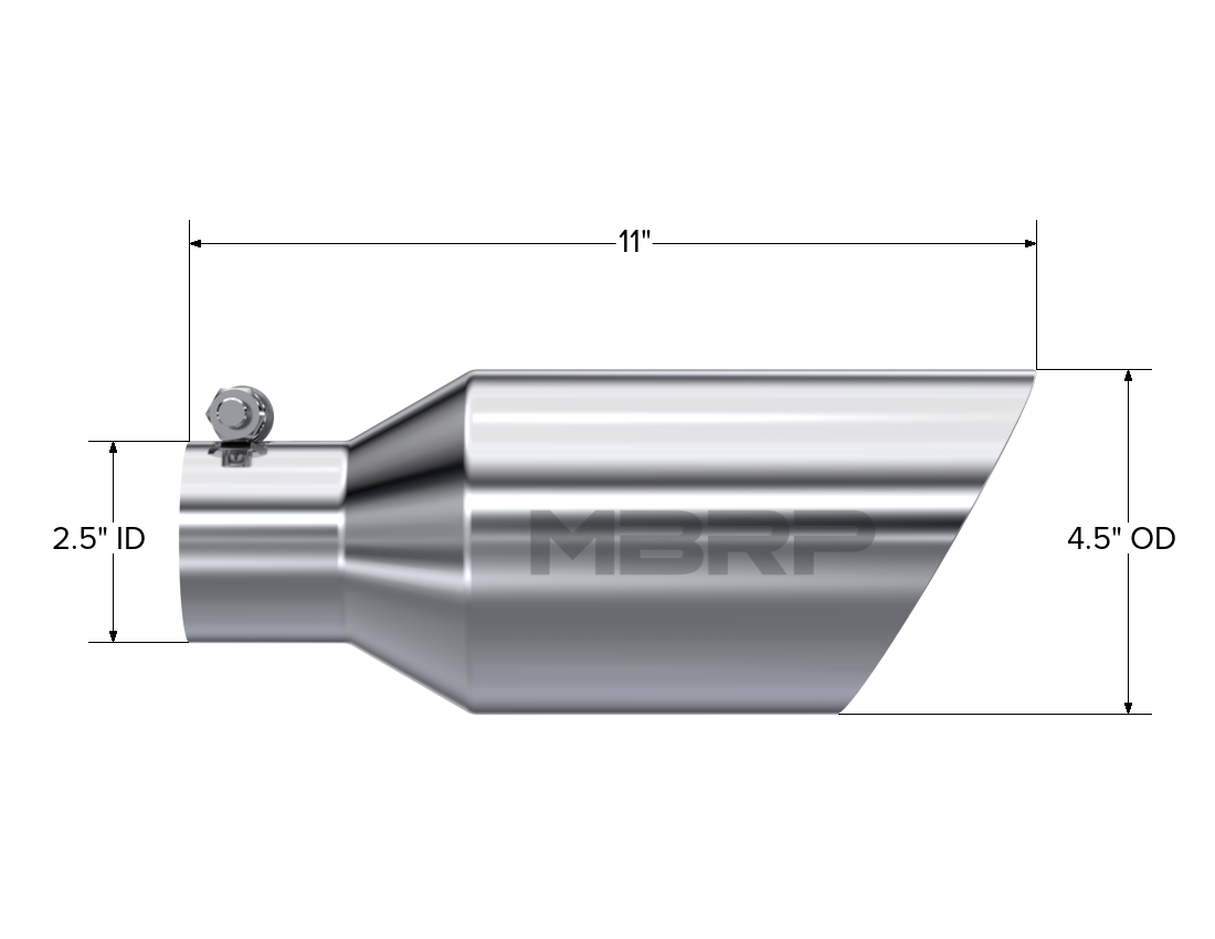 MBRP Exhaust Tip 2.5-Inch Inlet 4.5-Inch Outlet Dual Wall Rolled End T304 Stainless Steel Universal Fit
