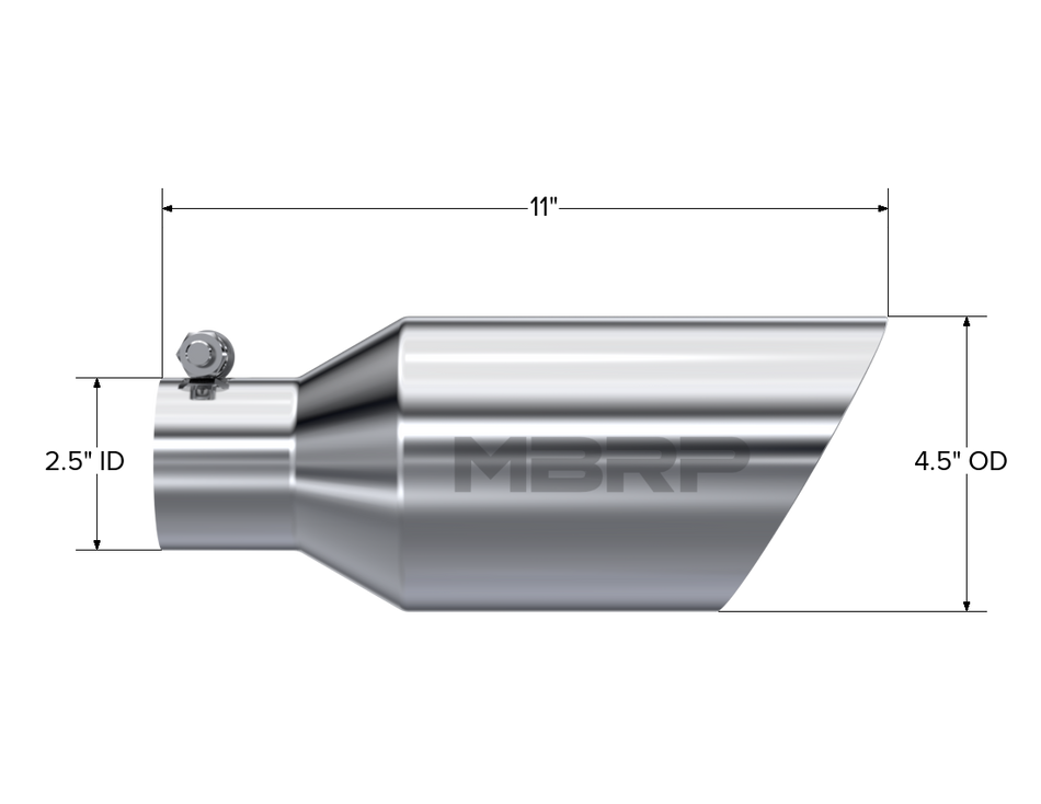 MBRP Exhaust Tip 2.5-Inch Inlet 4.5-Inch Outlet Dual Wall Rolled End T304 Stainless Steel Universal Fit