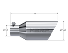 MBRP Exhaust Tip 2.5-Inch Inlet 4.5-Inch Outlet Dual Wall Rolled End T304 Stainless Steel Universal Fit