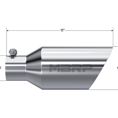 MBRP Exhaust Tip 2.5-Inch Inlet 4.5-Inch Outlet Dual Wall Rolled End T304 Stainless Steel Universal Fit