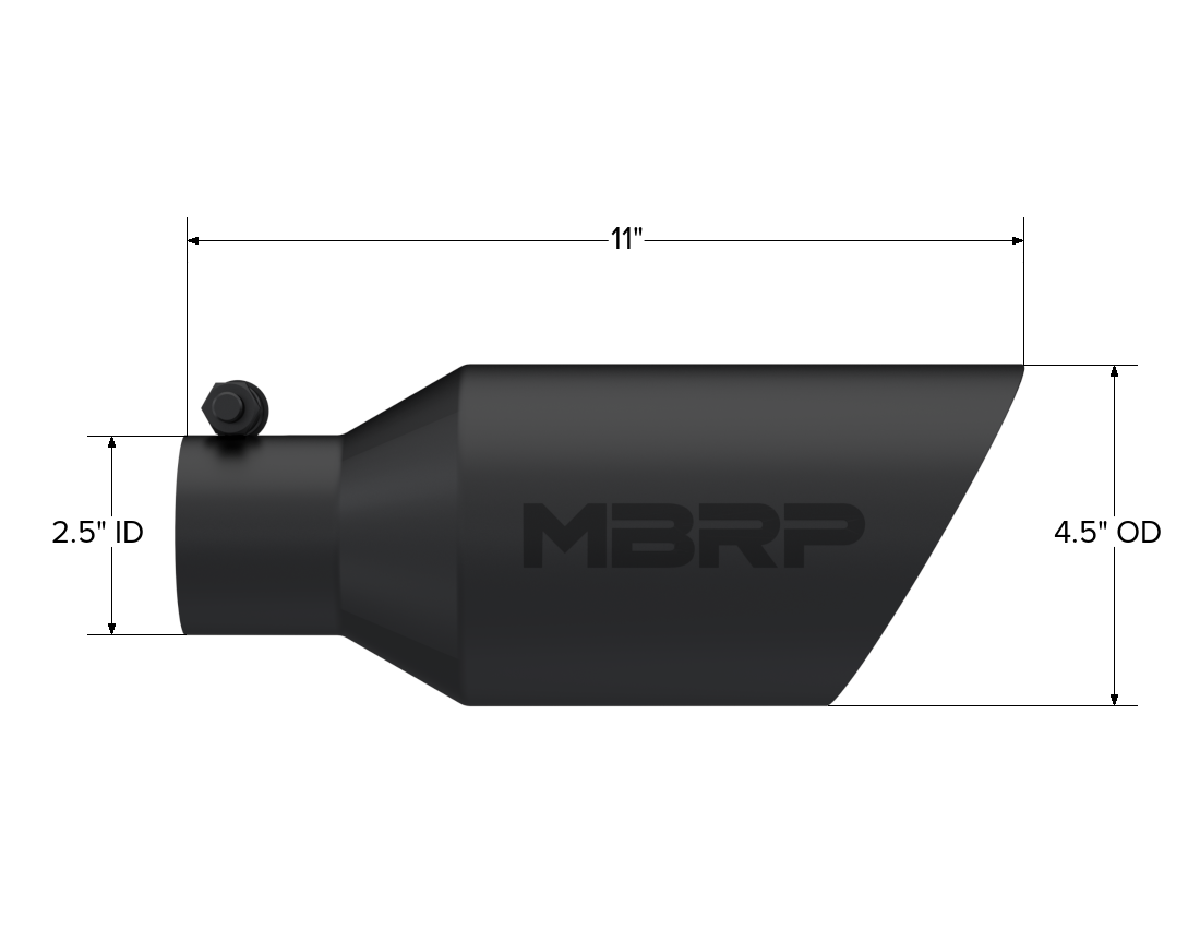 MBRP Exhaust Tip 2.5-Inch Inlet 4.5-Inch Outlet Dual Wall Rolled End Black Coated Universal Fit