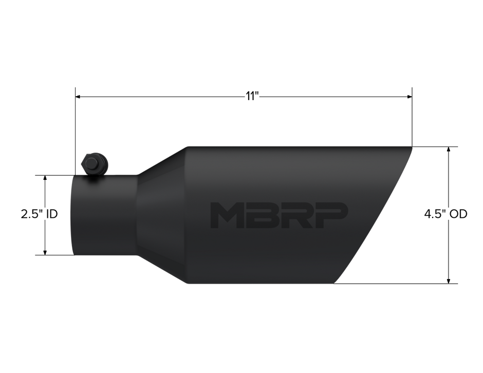 MBRP Exhaust Tip 2.5-Inch Inlet 4.5-Inch Outlet Dual Wall Rolled End Black Coated Universal Fit