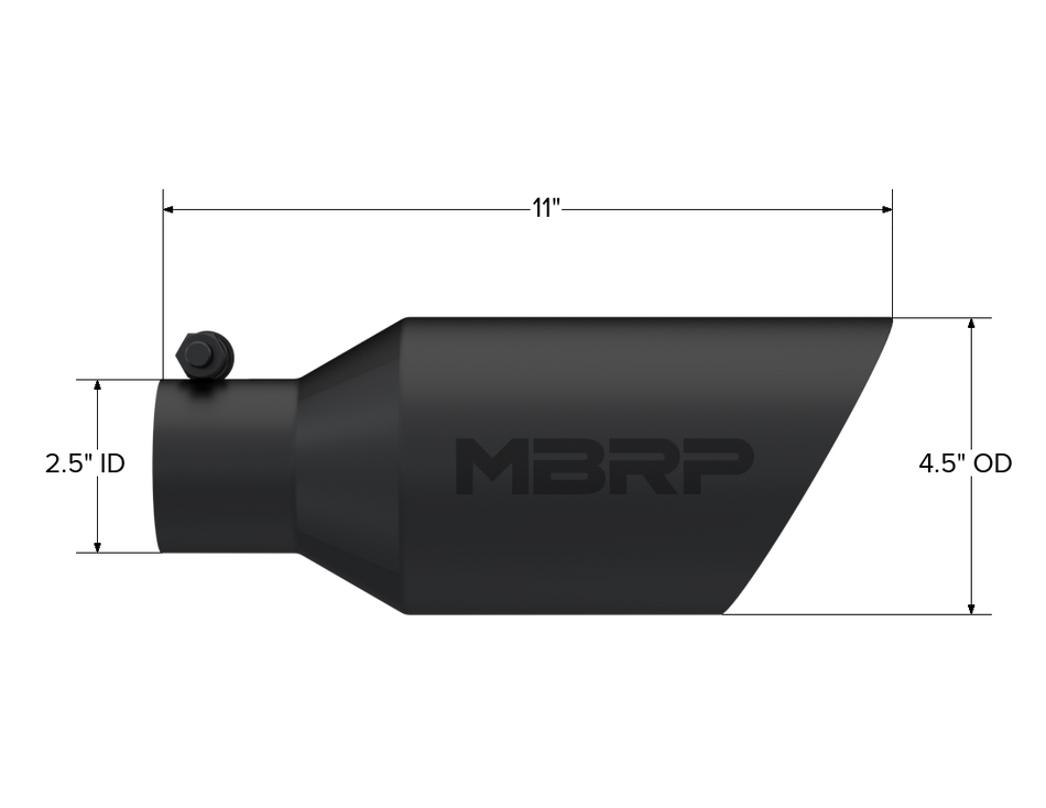 MBRP Exhaust Tip 2.5-Inch Inlet 4.5-Inch Outlet Dual Wall Rolled End Black Coated Universal Fit