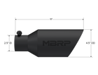 MBRP Exhaust Tip 2.5-Inch Inlet 4.5-Inch Outlet Dual Wall Rolled End Black Coated Universal Fit