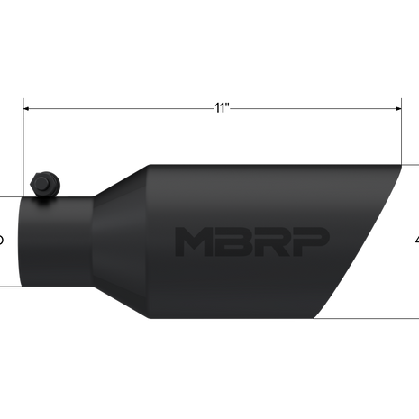 MBRP Exhaust Tip 2.5-Inch Inlet 4.5-Inch Outlet Dual Wall Rolled End Black Coated Universal Fit