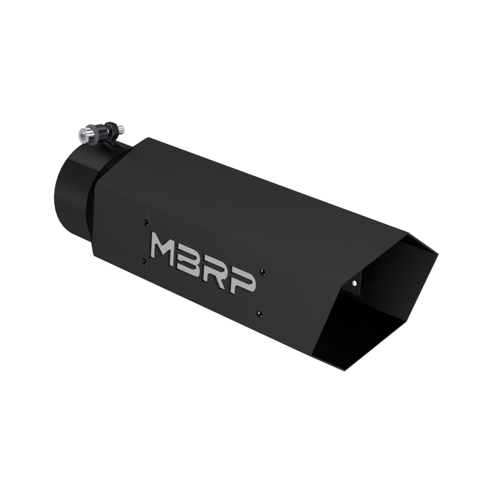 MBRP Exhaust Tip 4-Inch Inlet 5-Inch Outlet T304 Stainless Steel Universal Fit Armor Black Black Coated