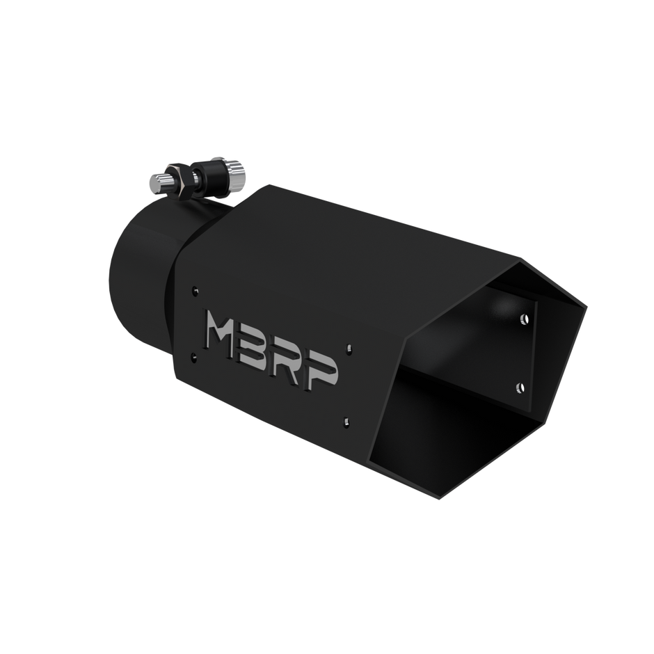 MBRP Exhaust Tip 3-Inch Inlet 4-Inch Outlet T304 Stainless Steel Universal Fit Armor Black Black Coated