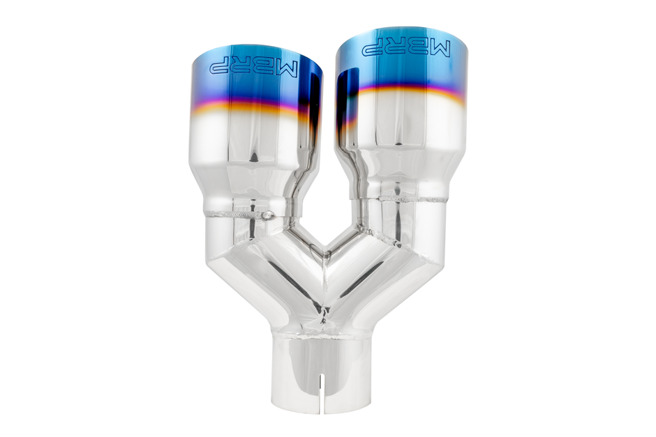 MBRP Exhaust Tip 2.5-Inch Inlet 3.5-Inch Outlet 9.5-Inch Length Single Wall Burnt End T304 Stainless Steel Universal Fit Left 9.5 Right 9