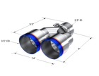 MBRP Exhaust Tip 2.5-Inch Inlet 3.5-Inch Outlet 9.5-Inch Length Single Wall Burnt End T304 Stainless Steel Universal Fit Left 9.5 Right 9