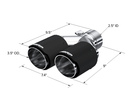 MBRP Exhaust Tip 2.5-Inch Inlet 3.5-Inch Outlet 9.45-Inch Length Dual Wall Carbon Fiber Universal Fit Left 9.5 Right 9