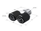 MBRP Exhaust Tip 2.5-Inch Inlet 3.5-Inch Outlet 9.45-Inch Length Dual Wall Carbon Fiber Universal Fit Left 9.5 Right 9