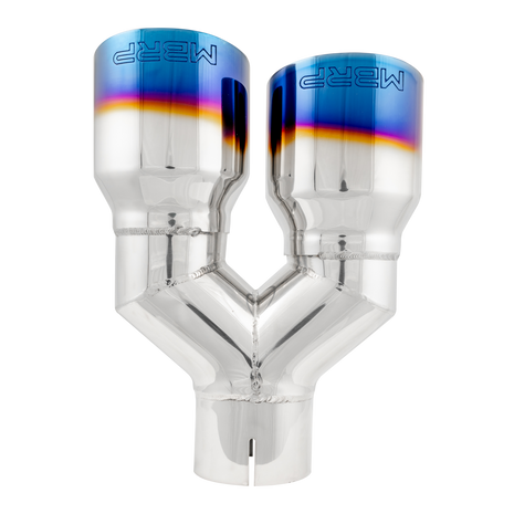 MBRP Exhaust Tip 2.5-Inch Inlet 3.5-Inch Outlet 9.5-Inch Length Single Wall Burnt End T304 Stainless Steel Universal Fit Left 9 Right 9.5